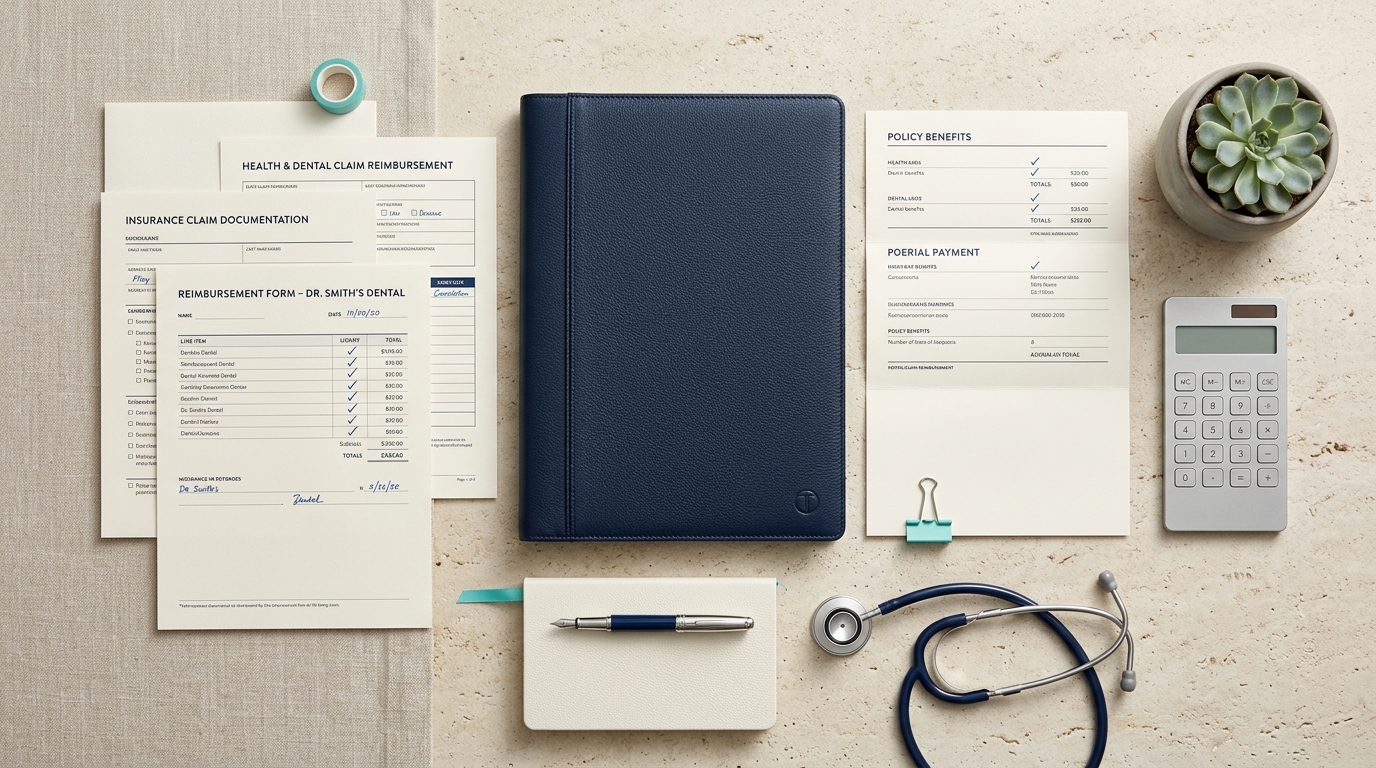 Dental insurance claim documentation and reimbursement dossiers